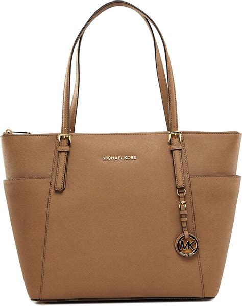 michael kors jet set large top-zip saffiano leather tote|Michael Kors jet set bag.